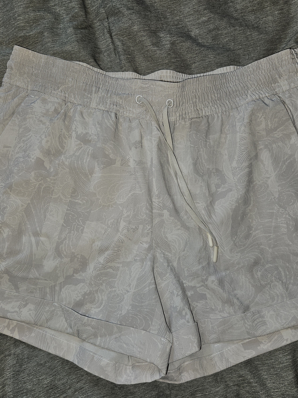 lululemon athletica Light Gray Patterned Athletic Shorts